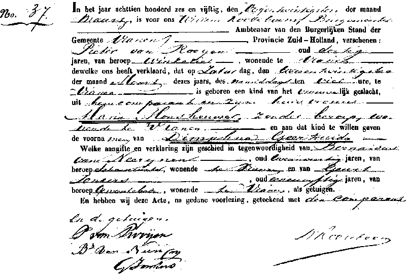 18560325 geb akte 37 Dimphna G dv P v Rooijen - M Monshouwer